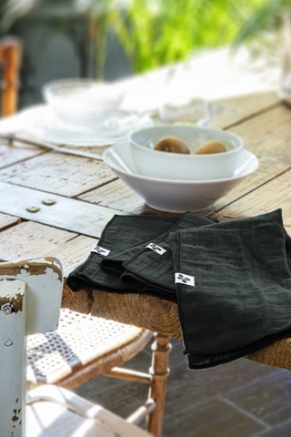 3 serviettes de table Gaia - Vert sapin