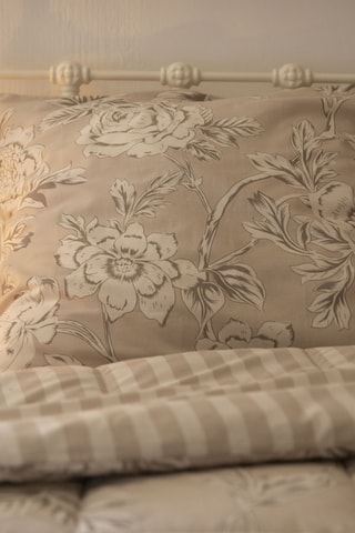 Parure de couette réversible en coton 57 fils/cm² Nora - Beige