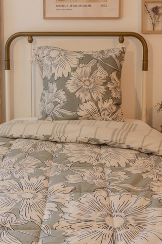 Parure de couette réversible en coton 57 fils/cm² Tamara - Vert