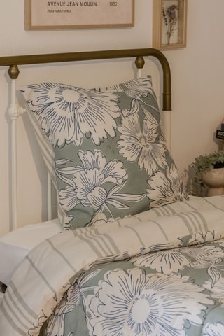 Parure de couette réversible en coton 57 fils/cm² Tamara - Vert