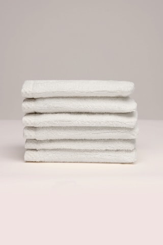 6 manoplas de baño - Blanco