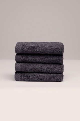 4 toallas de tocador - Gris oscuro - 30 x 30 cm