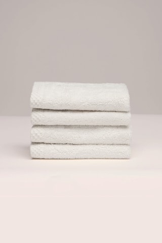 4 toallas de tocador - Blanco - 30 x 30 cm