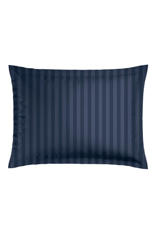 2 fundas de almohada de satén de algodón - 80 hilos/cm² - Azul oscuro - 50 x 70 cm