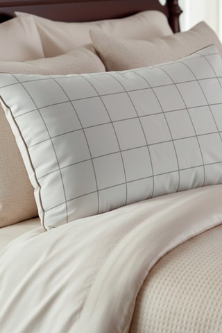 2 fundas de almohada de satén de algodón - 80 hilos/cm² - Blanco - 50 x 70 cm