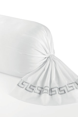 Funda de almohada de satén de algodón - 80 hilos/cm² - Gris - 43 x 210 cm