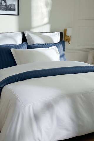 Funda de almohada de satén de algodón - 80 hilos/cm² - Blanco - 43 x 210 cm