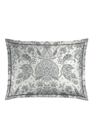 2 fundas de almohada reversibles de satén de algodón - 80 hilos/cm² - Blanco y negro - 50 x 70 cm