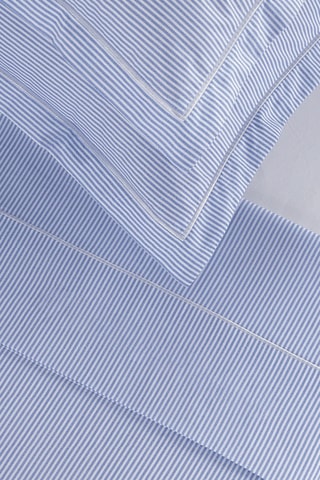 2 fundas de almohada de percal de algodón - 80 hilos/cm² - Azul - 50 x 70 cm