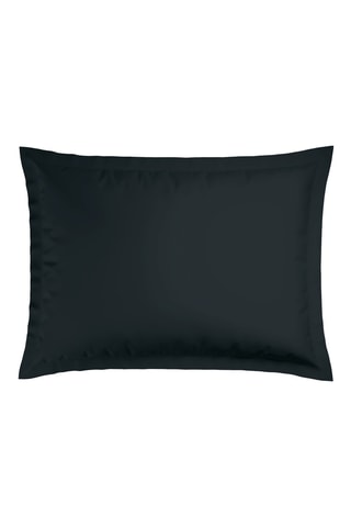 2 fundas de almohada de satén de algodón - 80 hilos/cm² - Negro - 50 x 70 cm