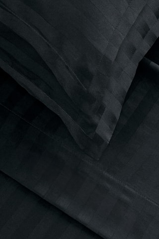 2 fundas de almohada de satén de algodón - 80 hilos/cm² - Negro - 50 x 70 cm