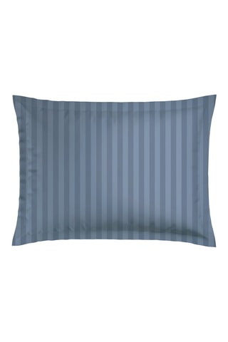 2 fundas de almohada de satén de algodón - 80 hilos/cm² - Azul - 50 x 70 cm