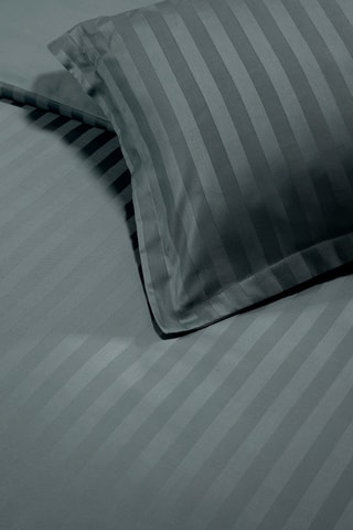 2 fundas de almohada de satén de algodón - 80 hilos/cm² - Gris oscuro