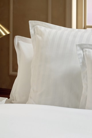 2 fundas de almohada de satén de algodón - 80 hilos/cm² - Blanco