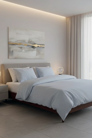 Funda de almohada de percal de algodón - 80 hilos/cm² - Azul - 43 x 210 cm