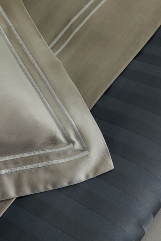 2 fundas de almohada de satén de algodón - 80 hilos/cm² - Topo - 63 x 63 cm