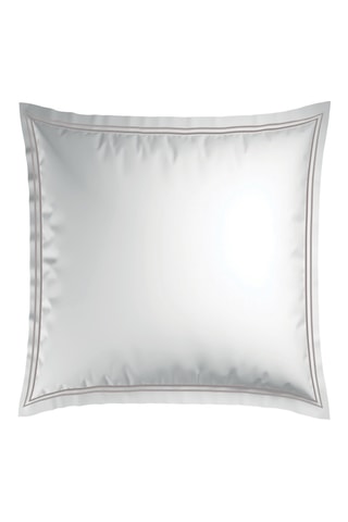 2 fundas de almohada de satén de algodón - 80 hilos/cm² - Topo y blanco - 63 x 63 cm