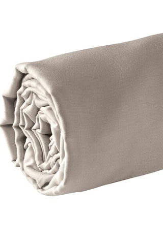 Sábana bajera de satén de algodón - 80 hilos/cm² - Topo