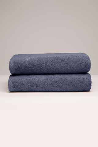 2 toallas de lavabo - Azul grisáceo - 50 x 100 cm
