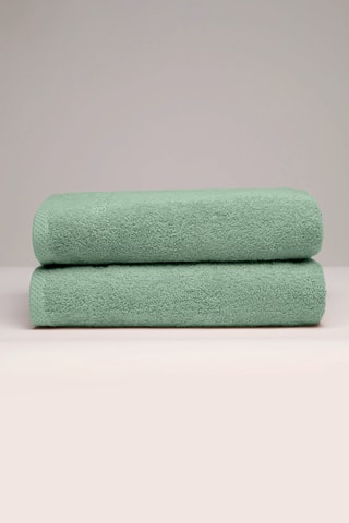 2 toallas de lavabo - Verde - 50 x 100 cm