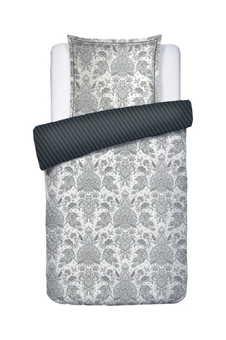 Juego de nórdico reversible de satén de algodón - 80 hilos/cm² - Blanco y negro