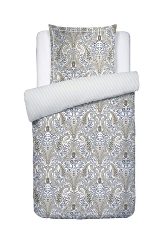 Juego de nórdico reversible de satén de algodón - 80 hilos/cm² - Topo