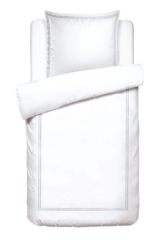 Juego de nórdico reversible de satén de algodón - 80 hilos/cm² - Gris