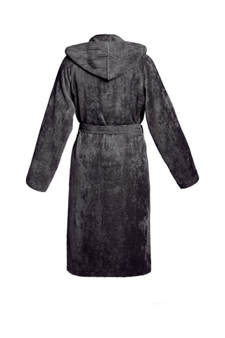 Albornoz de terciopelo con capucha - Gris oscuro