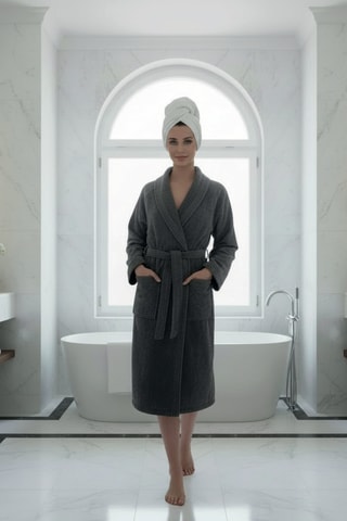 Albornoz de terciopelo - Gris