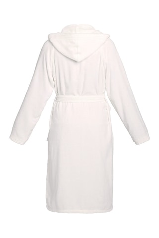 Albornoz de terciopelo con capucha - Blanco