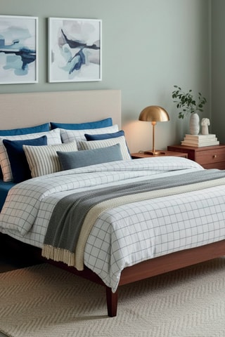 Juego de nórdico de satén de algodón - 80 hilos/cm² - Blanco