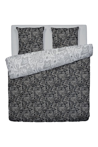 Juego de nórdico reversible de satén de algodón - 80 hilos/cm² - Negro