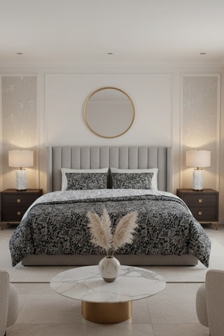 Juego de nórdico reversible de satén de algodón - 80 hilos/cm² - Negro