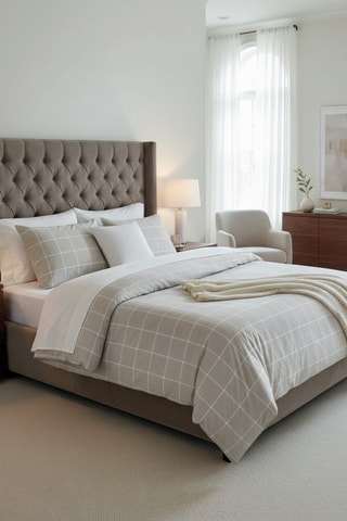 Juego de nórdico de satén de algodón - 80 hilos/cm² - Topo