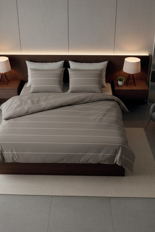 Juego de nórdico de satén de algodón - 80 hilos/cm² - Topo