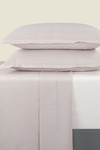 Juego de sábanas de percal de algodón - 80 hilos/cm² - Topo