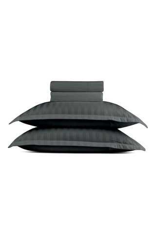 Juego de sábanas de satén de algodón - 80 hilos/cm² - Negro