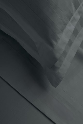 Juego de sábanas de satén de algodón - 80 hilos/cm² - Gris oscuro