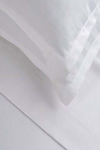 Juego de sábanas de satén de algodón - 80 hilos/cm² - Blanco