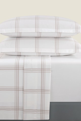 Juego de sábanas de satén de algodón - 80 hilos/cm² - Topo