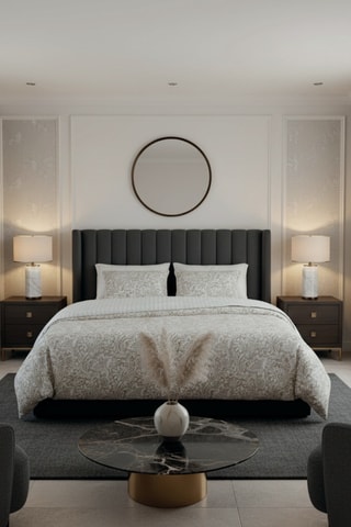 Juego de nórdico reversible de satén de algodón - 80 hilos/cm² - Topo