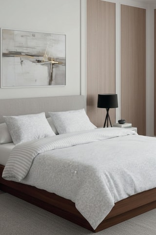 Juego de nórdico reversible de satén de algodón - 80 hilos/cm² - Blanco