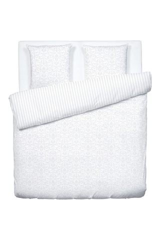 Juego de nórdico reversible de satén de algodón - 80 hilos/cm² - Blanco