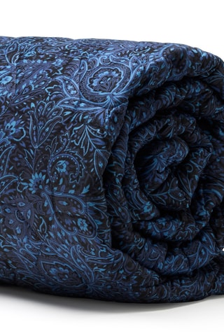 Colcha de satén de algodón - 80 hilos/cm² - Azul - 220 x 250 cm