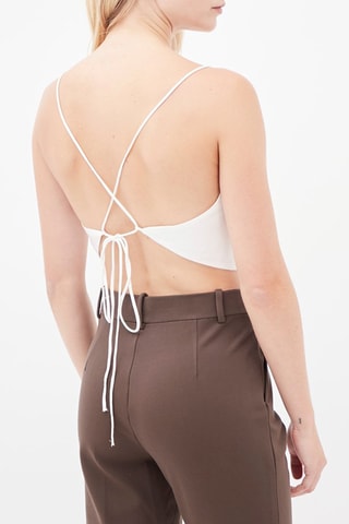 Crop top satiné Blanc