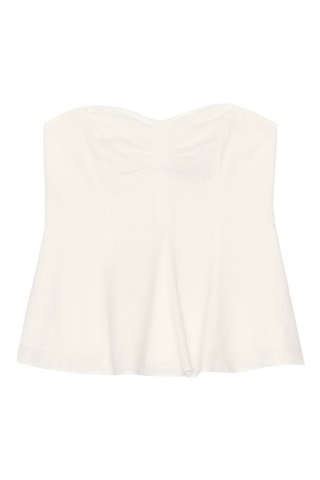 Top bustier en lin - Ecru