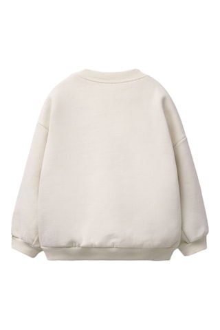 Sweat - Ecru et marron foncé