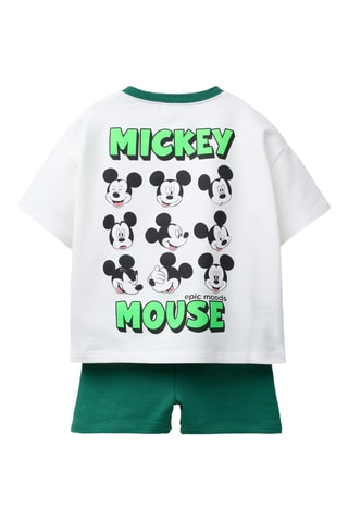 T-shirt et short Mickey Disney - Blanc et vert
