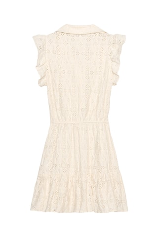 Robe droite en broderie anglaise - Beige