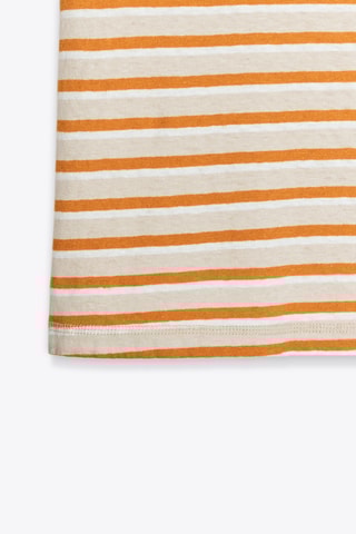 T-shirt en lin - Ecru et orange